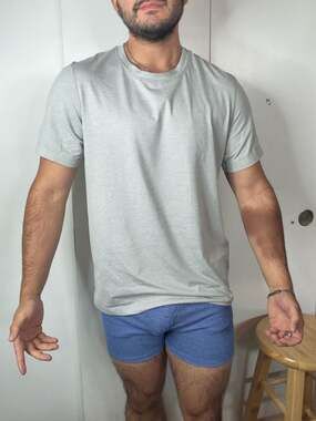 lululemon License to Train Short-Sleeve Shirt in Heathered Gull Grey